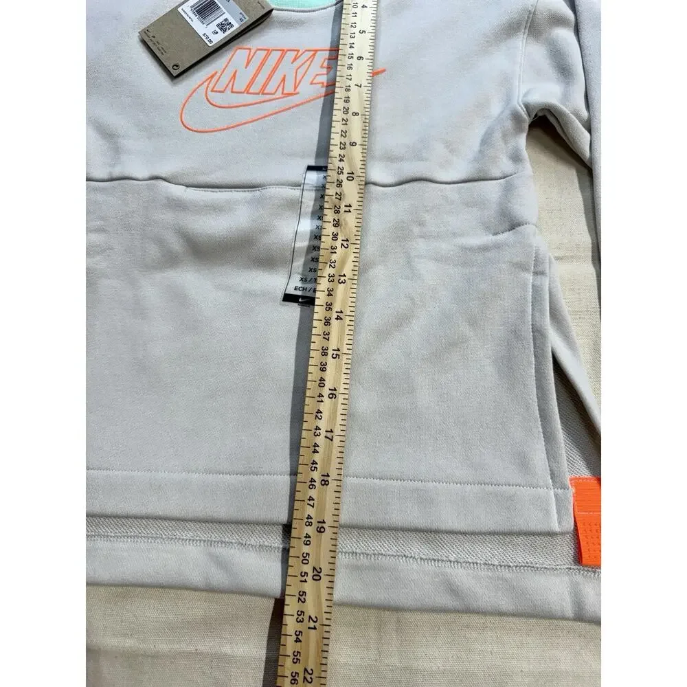 NWT Nike Fly easy Youth Uni Sweatshirt XS MSRP $70 Sand/orange/teal W Pocket G1
